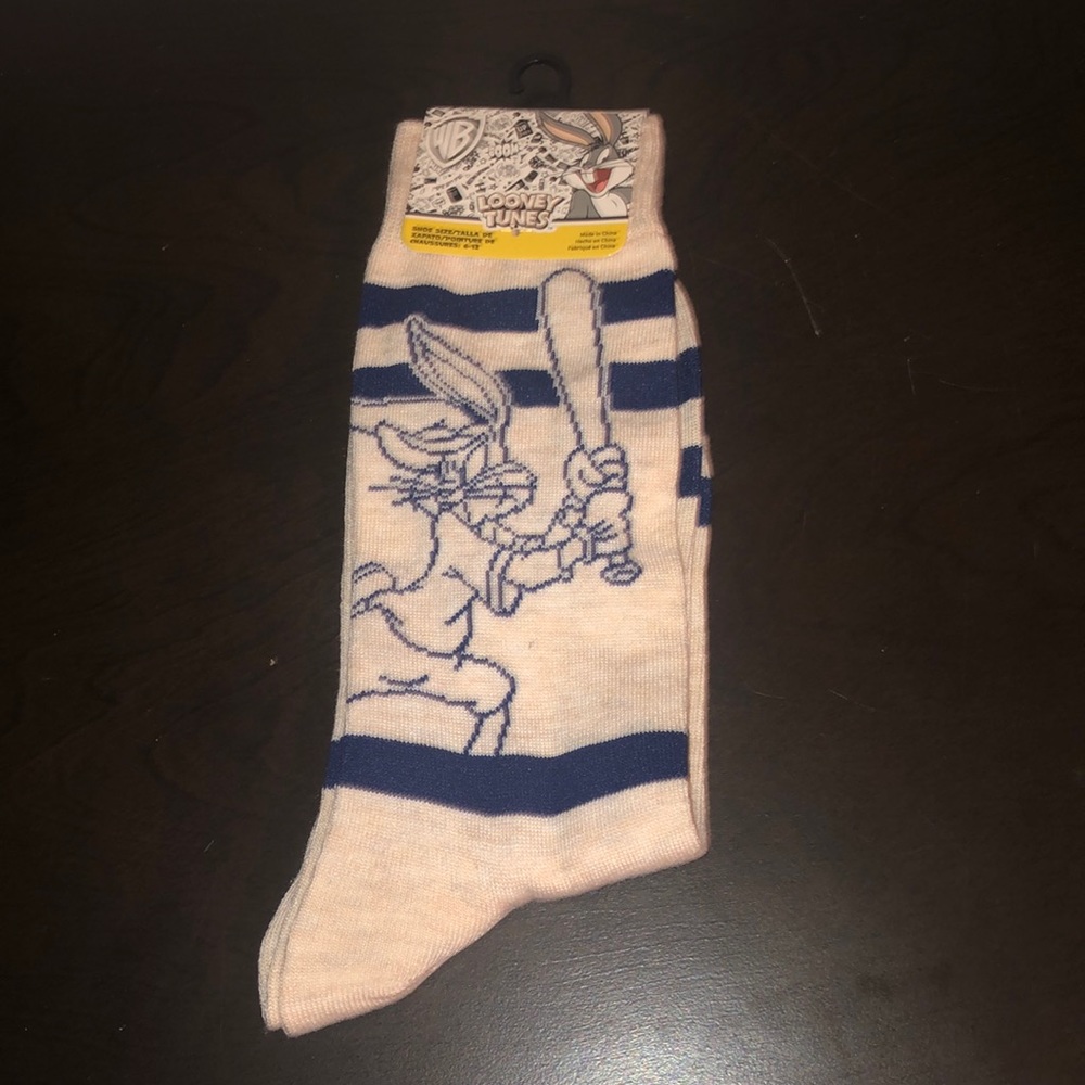 Bugs Bunny Socks Baseball Looney Tunes NWT